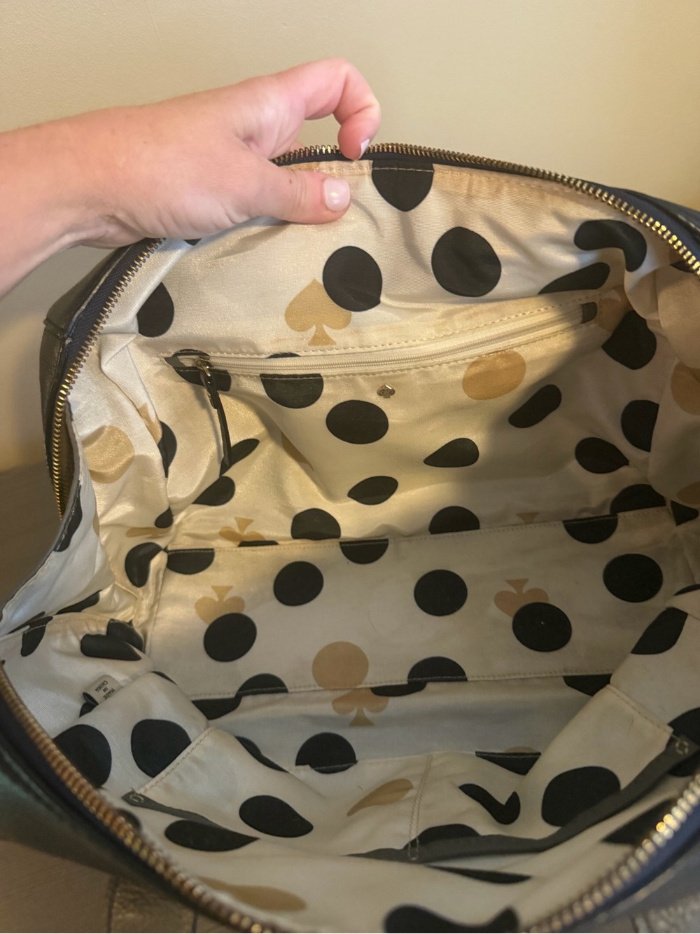 kate spade Navy Pebbled Leather Top-Handle bag - Picture 7 of 10